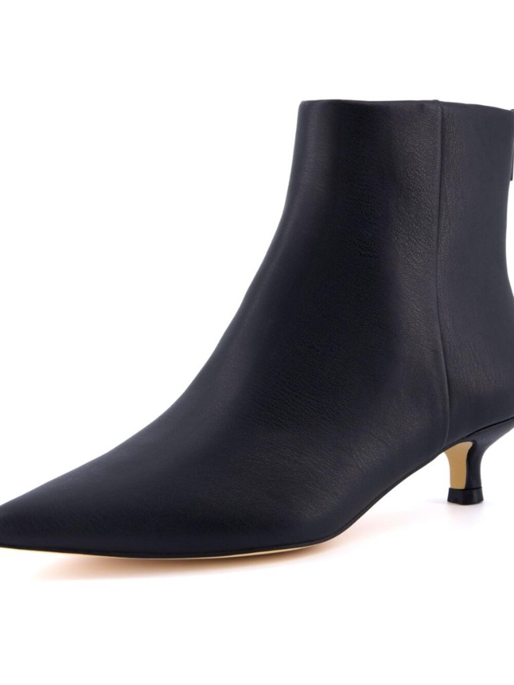 Women's Barbi Pointed Toe Kitten Heel Bootie – Soft Vegan Leather, Memory Foam